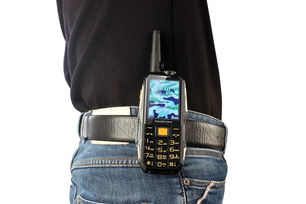 Teléfono móvil para exteriores a prueba de golpes robusto Mafam M2 + con Hardware UHF intercomunicador Walkie Talkie cinturón Clip Powerbank Facebook