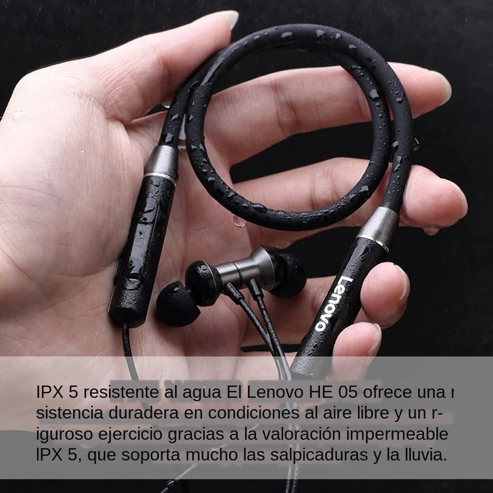 Auriculares inalámbricos Lenovo Bluetooth5.0, auriculares magnéticos con banda para el cuello, Auriculares deportivos impermeables IPX5 con micrófono de cancelación de ruido