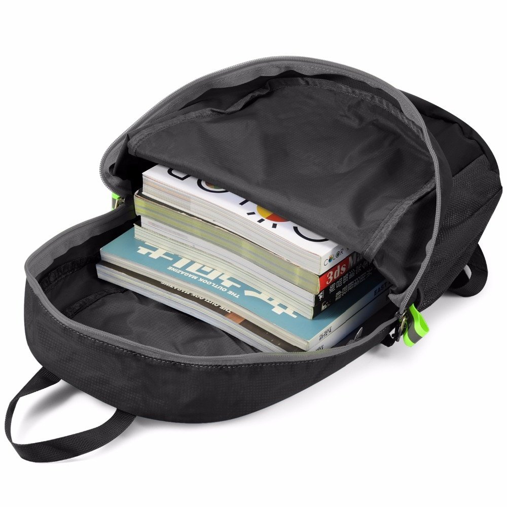 Mochila Gonex 20L ultraligera, mochila plegable, mochila negra para la escuela de nailon, viajes, senderismo, deporte al aire libre, actividad familiar 2019