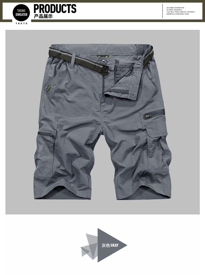 Pantalones cortos para senderismo al aire libre, pantalones cortos tácticos impermeables de secado rápido para hombre, pantalones cortos deportivos para pesca, Trekking, 4XL, de talla grande