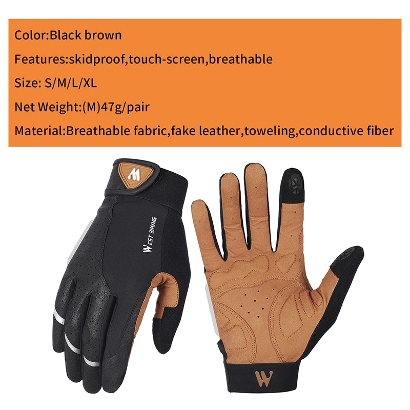 WEST ciclismo guantes Anti-slip transpirable hombres mujeres guantes Anti-shock deporte al aire libre bicicleta MTB bicicleta guantes de moto o bicicleta