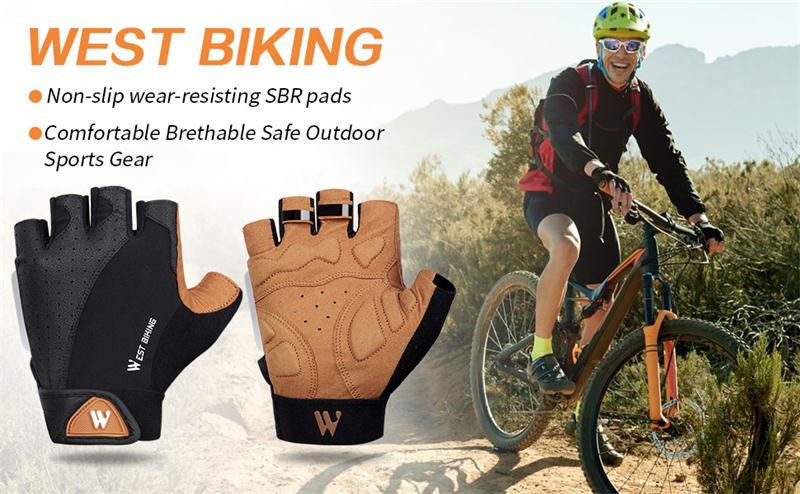 WEST ciclismo guantes Anti-slip transpirable hombres mujeres guantes Anti-shock deporte al aire libre bicicleta MTB bicicleta guantes de moto o bicicleta