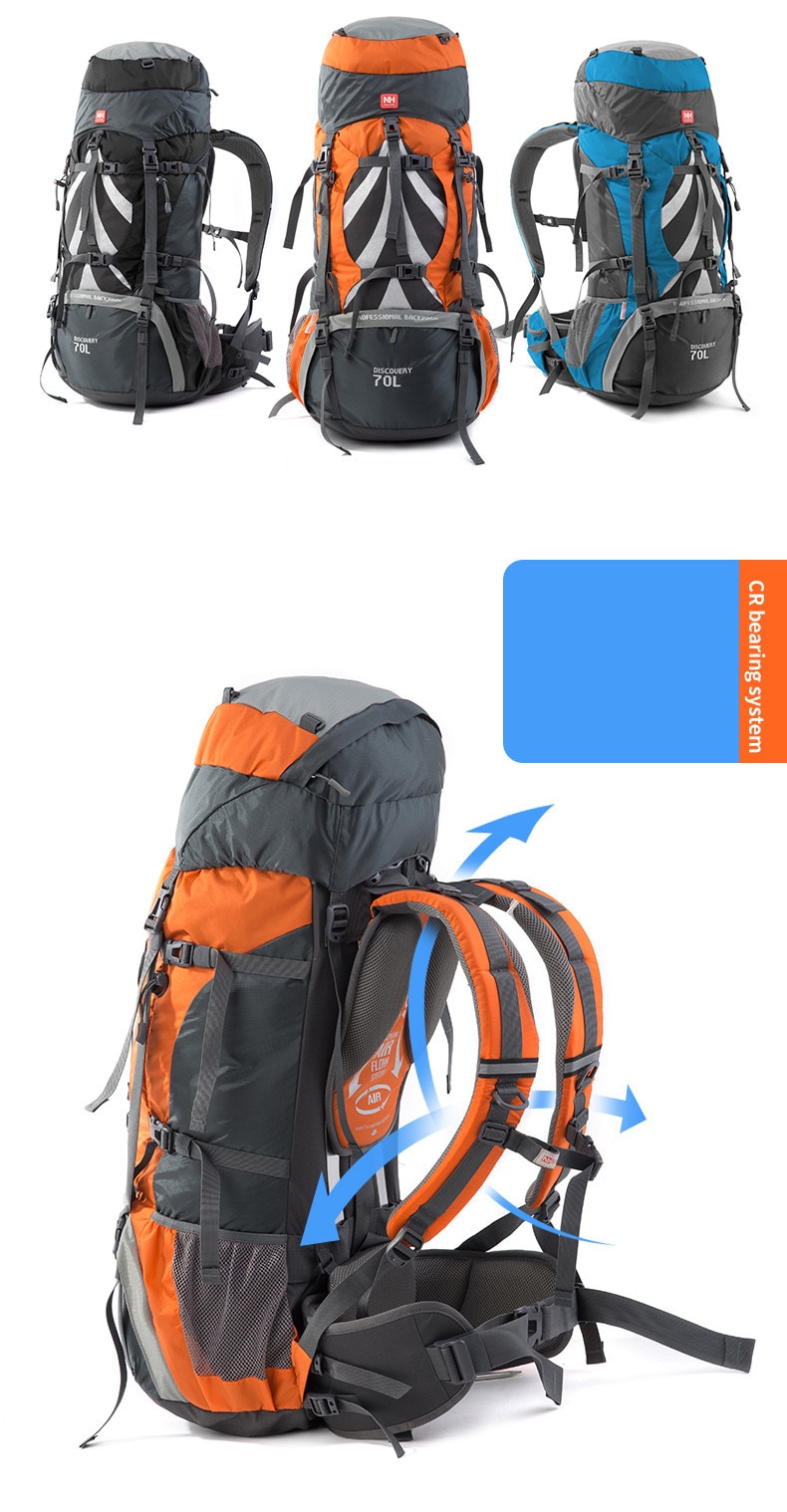 Mochila NatureHike de 70 L, mochila de senderismo para exteriores, mochila de viaje impermeable de nailon, Mochila deportiva con marco externo de aleación de aluminio Mochila NatureHike de 70 L, mochila de senderismo para exteriores, mochila de viaje impermeable de nailon, Mochila deportiva con marco externo de aleación de aluminio
