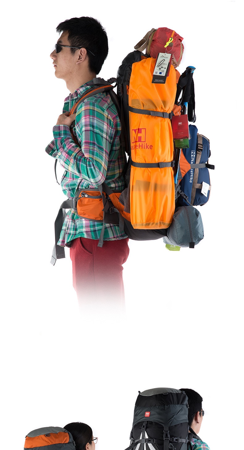 Mochila NatureHike de 70 L, mochila de senderismo para exteriores, mochila de viaje impermeable de nailon, Mochila deportiva con marco externo de aleación de aluminio Mochila NatureHike de 70 L, mochila de senderismo para exteriores, mochila de viaje impermeable de nailon, Mochila deportiva con marco externo de aleación de aluminio