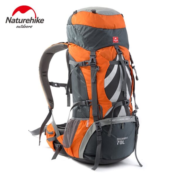 NatureHike de 70 L, mochila de senderismo Outdoor, mochila de viaje impermeable de nailon, deportiva con marco externo de aluminio - Imagen 2