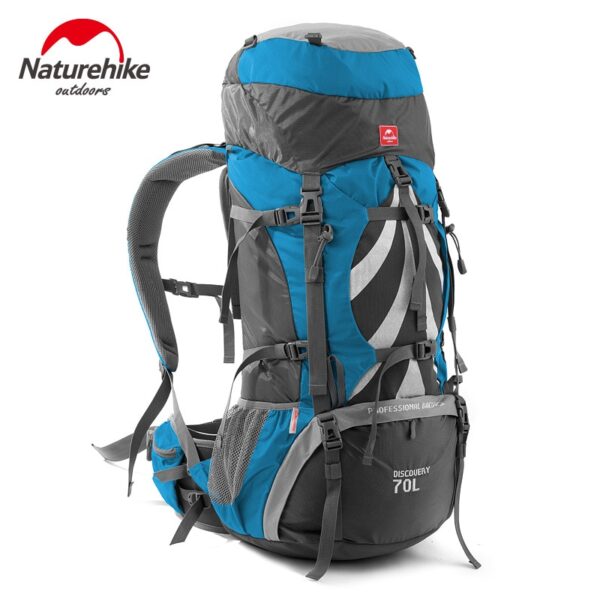 NatureHike de 70 L, mochila de senderismo Outdoor, mochila de viaje impermeable de nailon, deportiva con marco externo de aluminio - Imagen 6