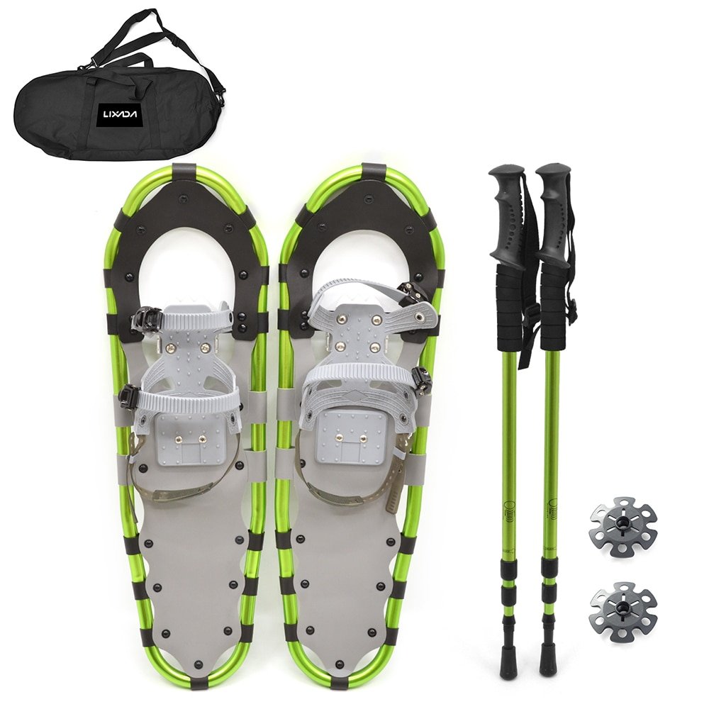 Kit Calzado esqui nieve aluminio con Bastones Trekking ajustables