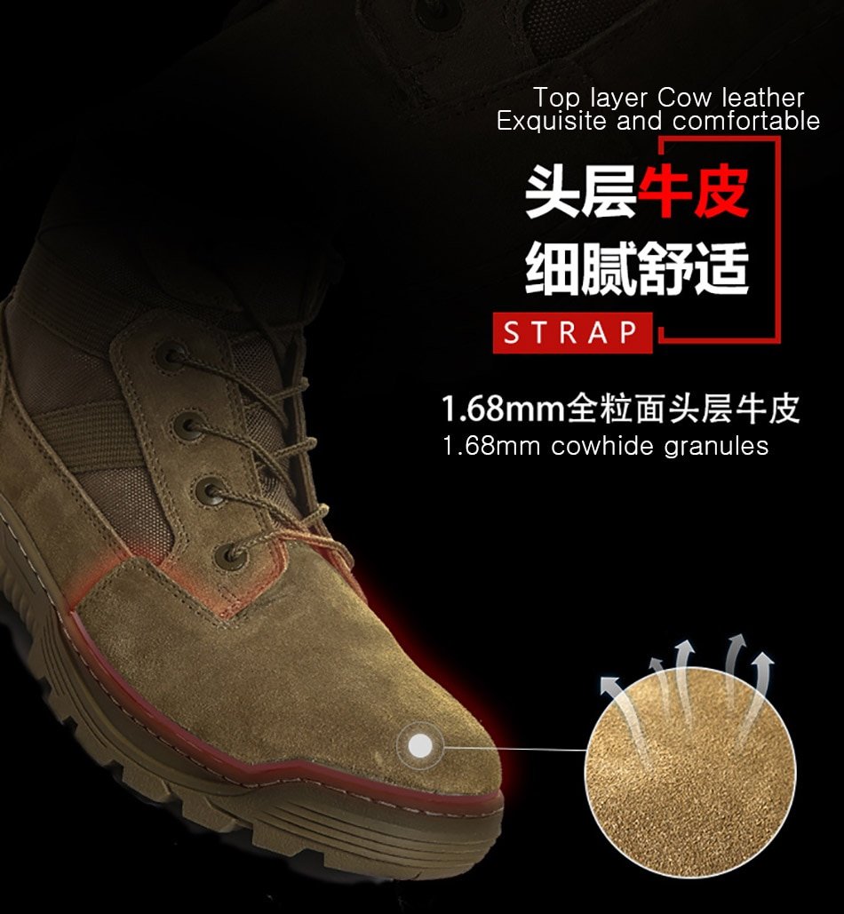 Zapatos de senderismo militares para hombre, botas deportivas de primera capa de cuero 1000D de nailon resistentes al agua, zapatillas deportivas para mujer
