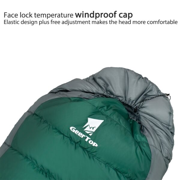Saco de dormir 4 temporada Camping equipo compacto impermeable - Imagen 4