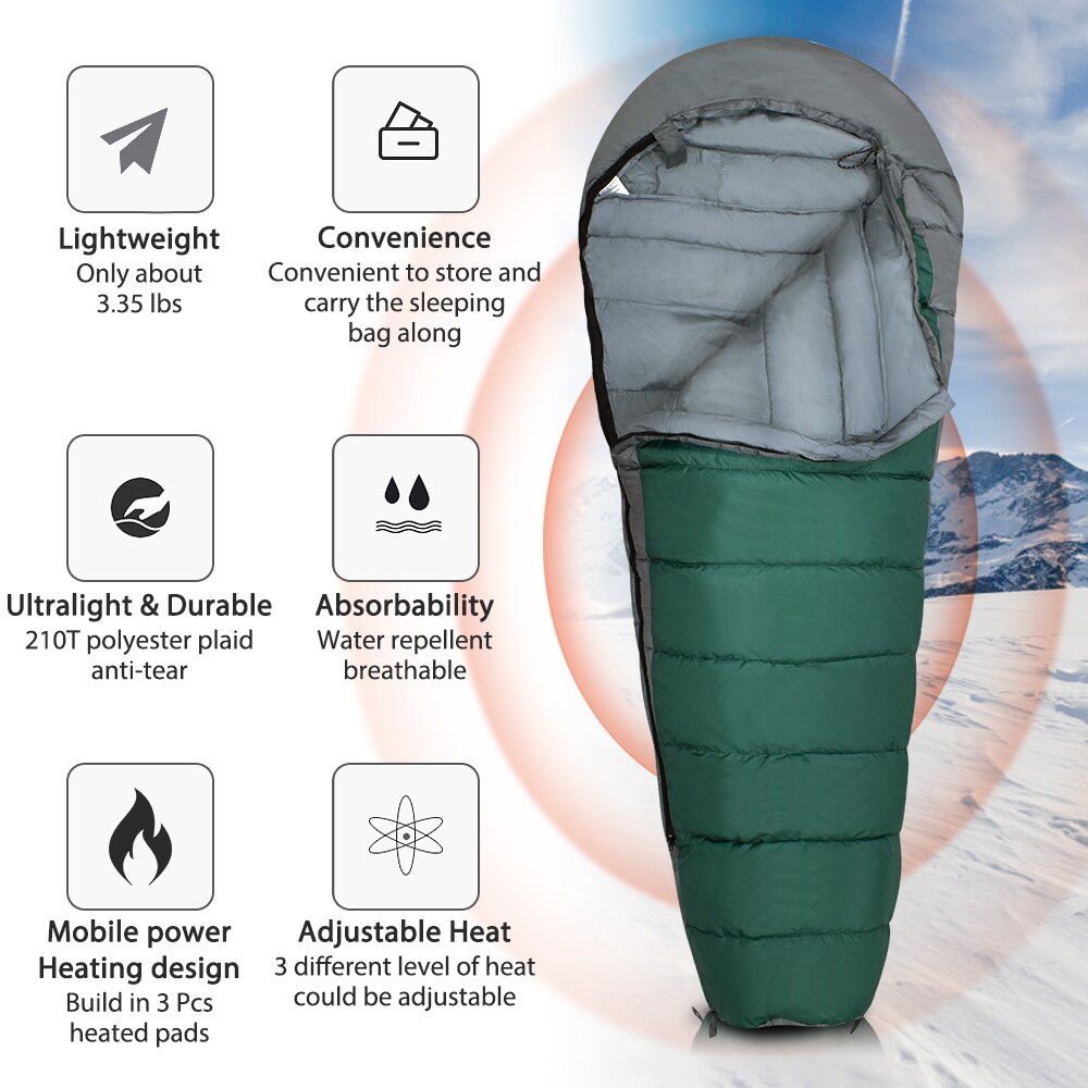 GeerTop de dormir seguro caliente 4 temporada Camping dormir equipo compacto impermeable mamá bolsas de dormir al aire libre senderismo turismo