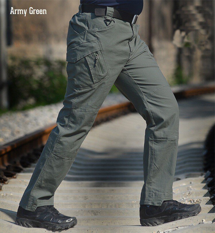 IX9 City pantalones de camuflaje tácticos hombres combate SWAT ejército militar pantalones de algodón muchos bolsillos Stretch Flexible Hombre Pantalones XXXL