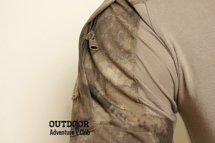 ReFire Gear de combate del ejército de camuflaje de verano para hombres, camisa Polo táctico militar de la fuerza de los EE. UU., camisa Polo de manga de pantalón de camuflaje Airsoft