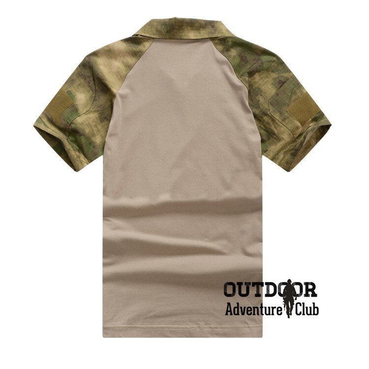 ReFire Gear de combate del ejército de camuflaje de verano para hombres, camisa Polo táctico militar de la fuerza de los EE. UU., camisa Polo de manga de pantalón de camuflaje Airsoft