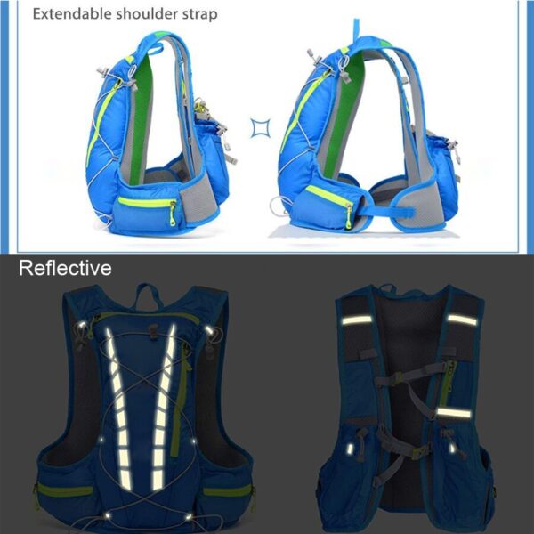 Mochila chaleco de hidratación para correr, 15l, bolsa para deportes Outdoor senderismo, carreras, Maratón, ciclismo - Imagen 4