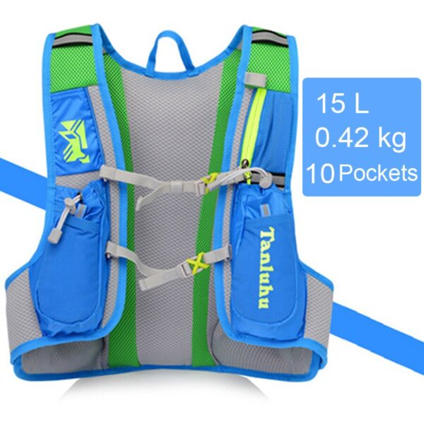Mochila chaleco de hidratación para correr, 15l, bolsa para deportes Outdoor senderismo, carreras, Maratón, ciclismo - Imagen 5