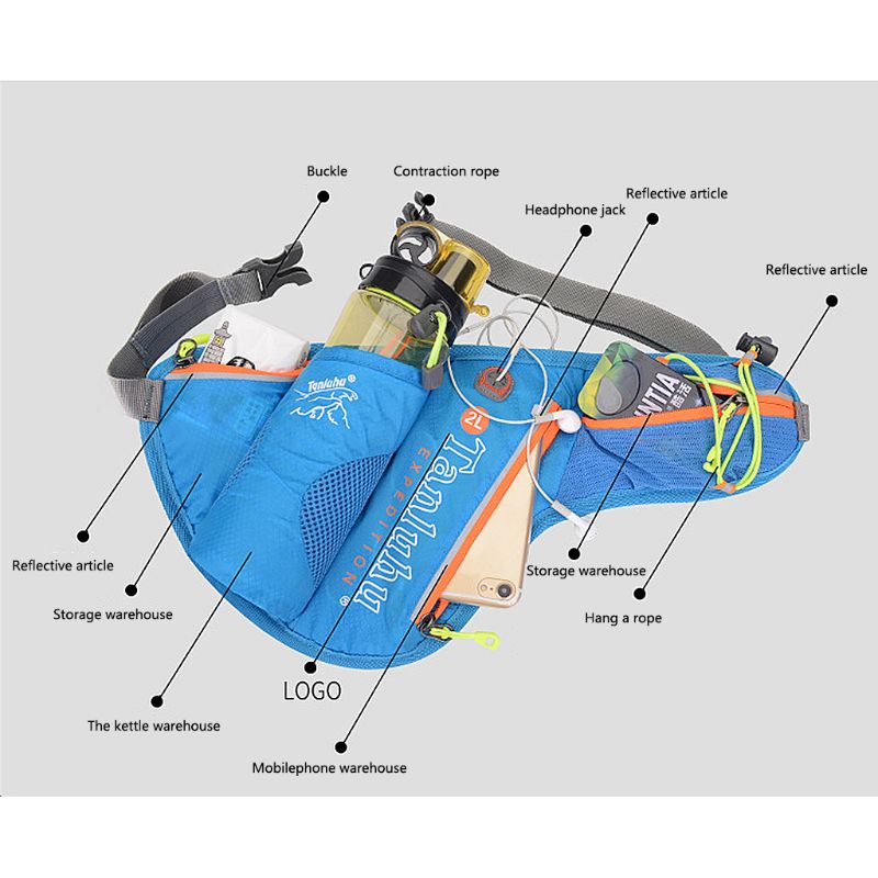 ¡Producto en oferta! Riñonera de moda para correr, trotar, ciclismo, cinturón de viaje, riñonera con soporte para botella, para hombre y mujer, 2018
