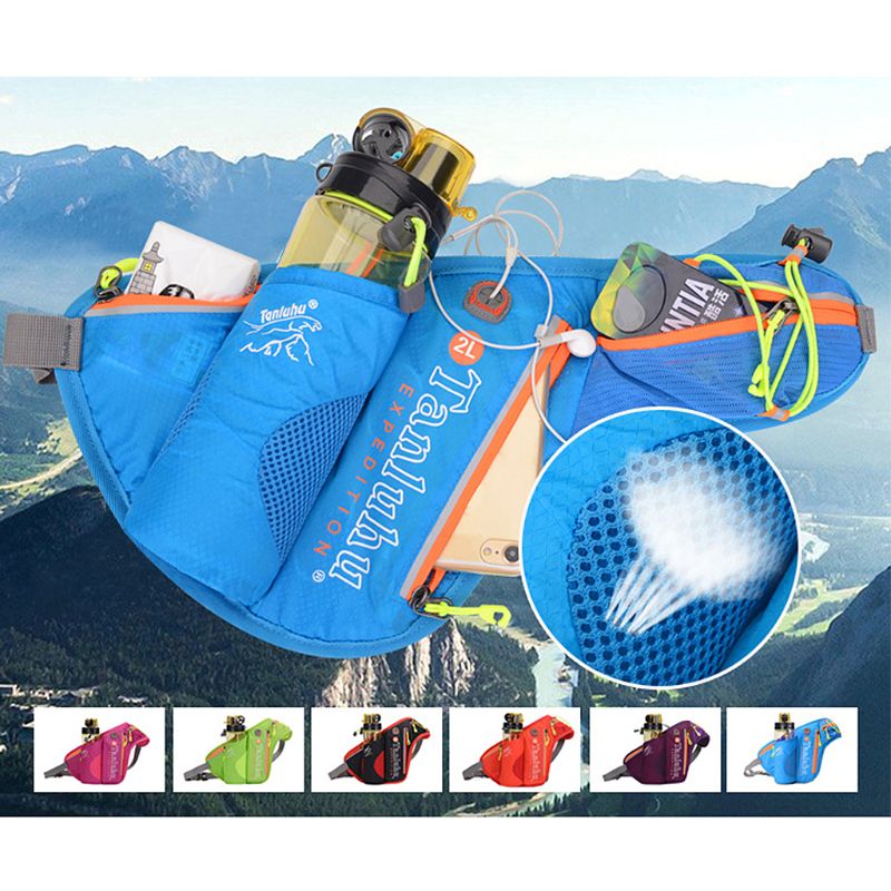 ¡Producto en oferta! Riñonera de moda para correr, trotar, ciclismo, cinturón de viaje, riñonera con soporte para botella, para hombre y mujer, 2018