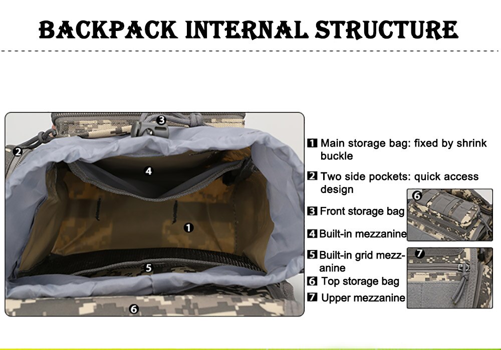 Bolso de hombro táctico militar 800D Oxford Molle, bolso de ejército para exteriores, senderismo, viaje, escalada, bolso cruzado, senderismo y acampada Bolso de hombro táctico militar 800D Oxford Molle, bolso de ejército para exteriores, senderismo, viaje, escalada, bolso cruzado, senderismo y acampada