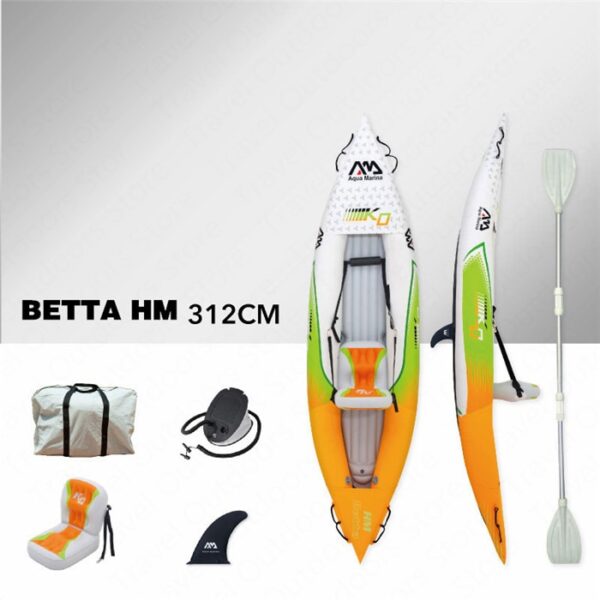 Kayak Bote de remos AQUA MARINA BETTA HM 2019 inflable para personas dobles, Kayak deportivo, remo Single / dobles