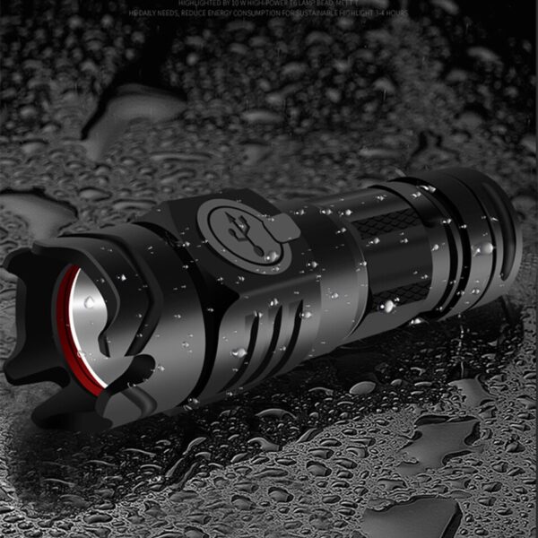 Linterna recargable USB de aluminio impermeabl 10W súper brillante - Imagen 6