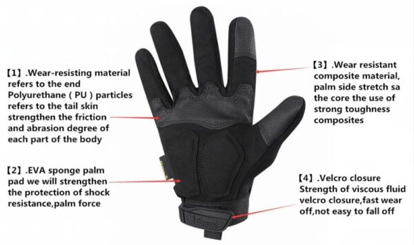 Guantes tácticos nudillos, Airsoft, guantes de dedo completo Paintball - Imagen 6