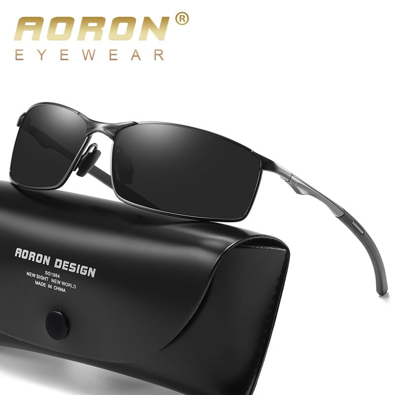 Gafas de sol polarizadas Aoron para hombre y mujer, gafas de sol clásicas con espejo para conducir al aire libre para hombre, gafas con armazón de Metal UV400