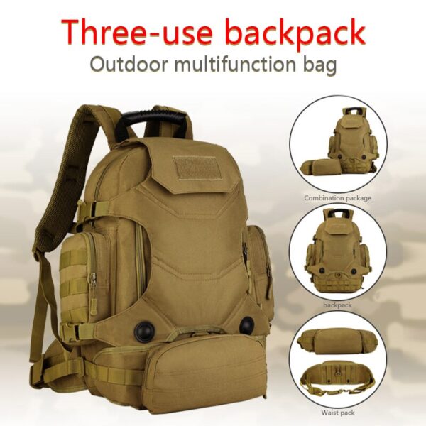 Mochila táctica Outdoor 2 en 1 de 40L, Molle , senderismo, viaje, trekking - Imagen 2