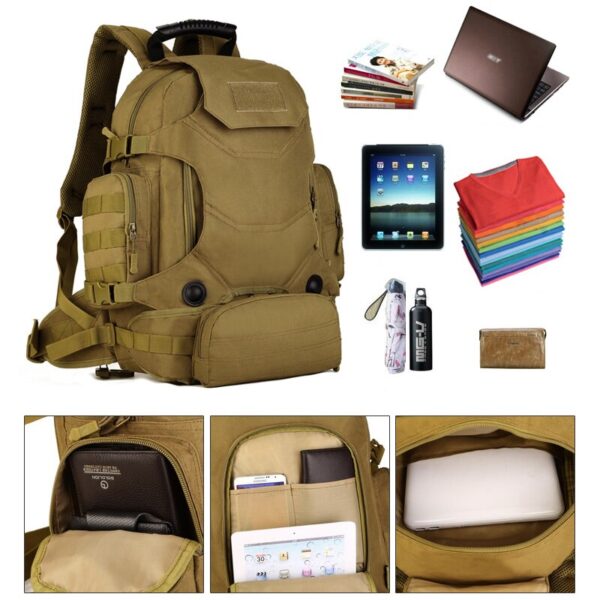 Mochila táctica Outdoor 2 en 1 de 40L, Molle , senderismo, viaje, trekking - Imagen 5