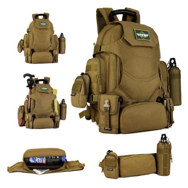 Mochila táctica Outdoor 2 en 1 de 40L, Molle , senderismo, viaje, trekking