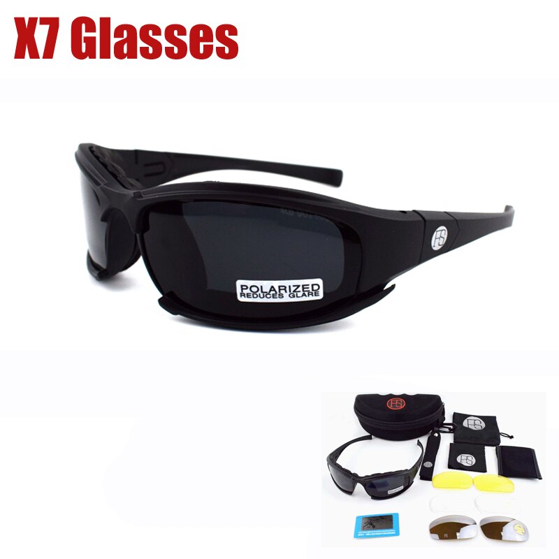 Gafas de sol tácticas polarizadas X7 C5 gafas militares de tiro Airsoft protección UV400 gafas de senderismo deportivas al aire libre para caza