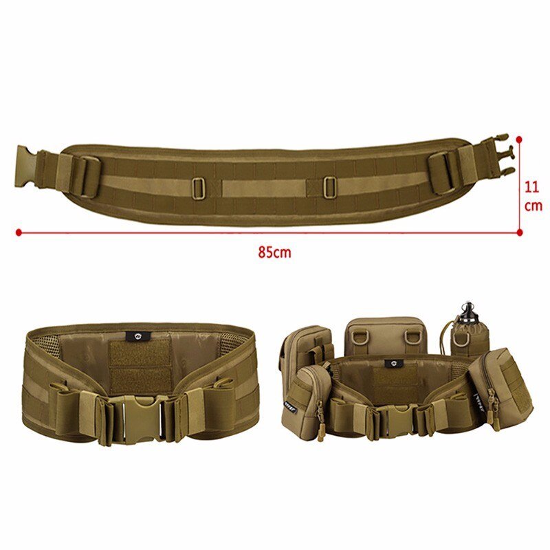 Cinturón militar Molle táctico ejército Airsoft cinturón hombres multiuso caza CS acolchado camuflaje cinturones anchos accesorios equipo