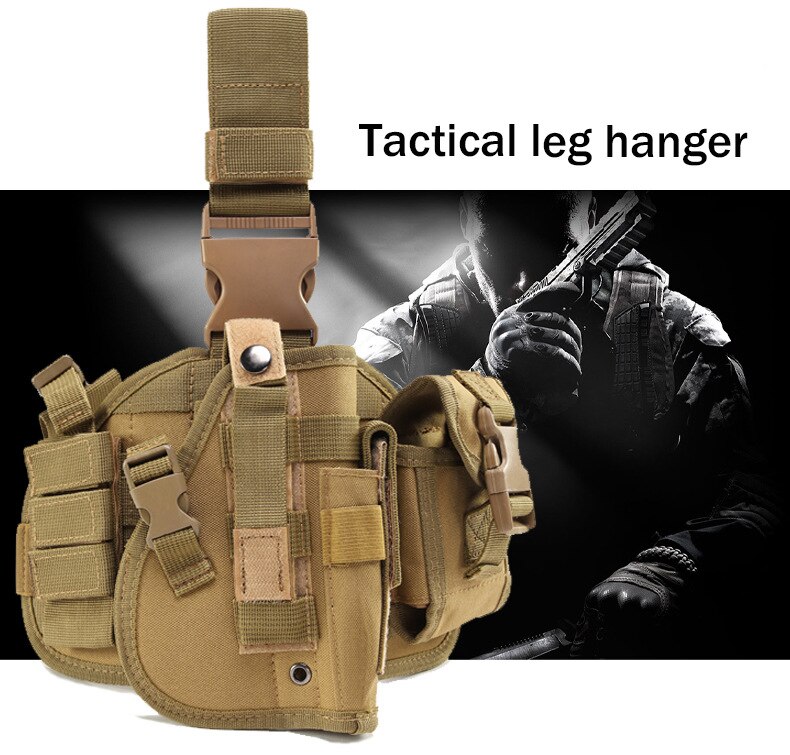 Funda táctica para pistola de pierna, bolsa de camuflaje multifunción para exteriores del ejército, funda protectora de pierna atada para pistola, funda protectora de bolsillo para teléfono, equipo de caza