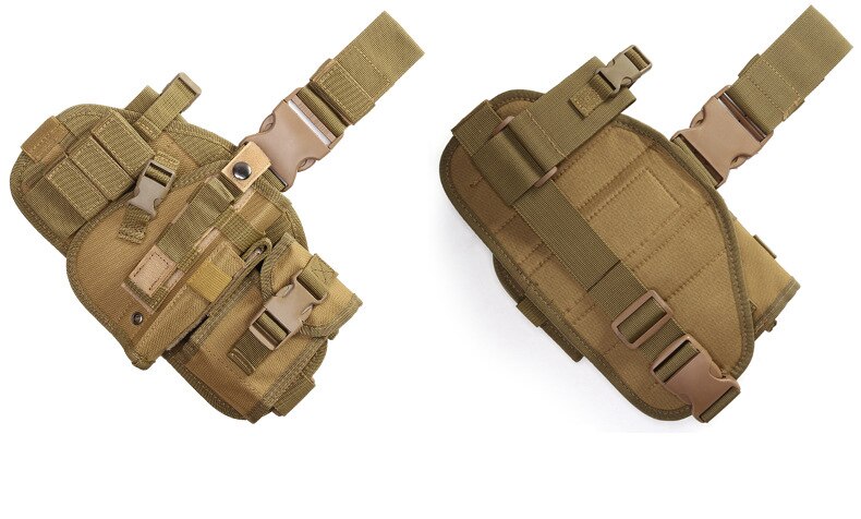 Funda táctica para pistola de pierna, bolsa de camuflaje multifunción para exteriores del ejército, funda protectora de pierna atada para pistola, funda protectora de bolsillo para teléfono, equipo de caza