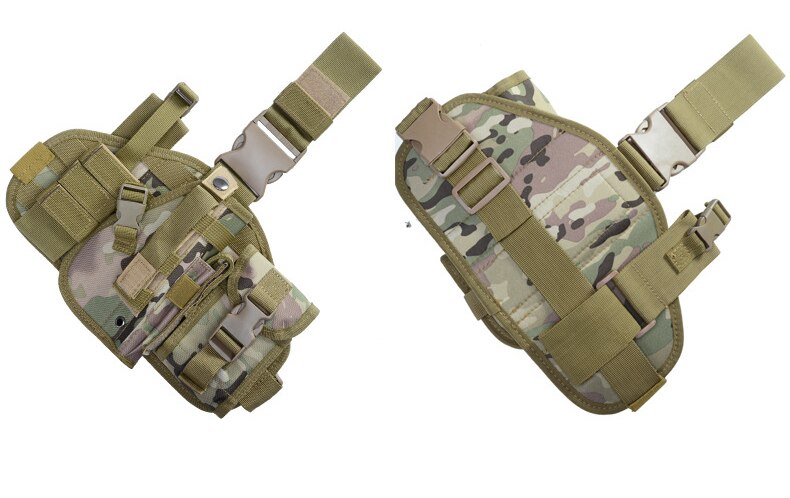 Funda táctica para pistola de pierna, bolsa de camuflaje multifunción para exteriores del ejército, funda protectora de pierna atada para pistola, funda protectora de bolsillo para teléfono, equipo de caza