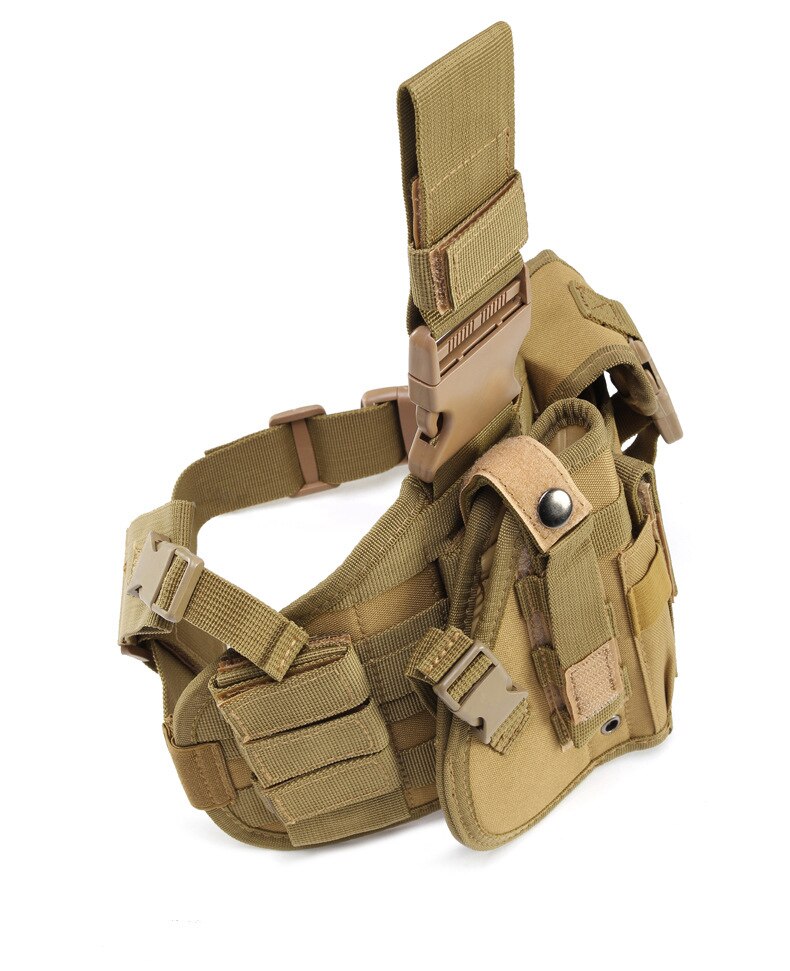 Funda táctica para pistola de pierna, bolsa de camuflaje multifunción para exteriores del ejército, funda protectora de pierna atada para pistola, funda protectora de bolsillo para teléfono, equipo de caza