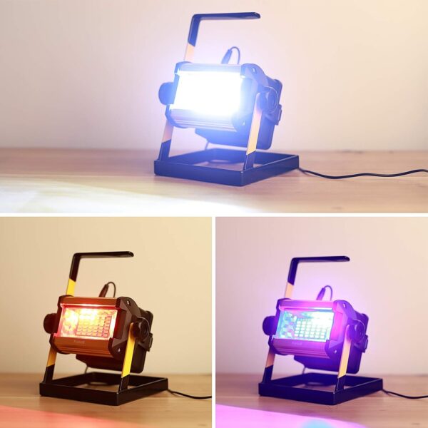 Foco Led Outdoor Reflector LED de 50W, recargable, 18650 Baterías x 4 - Imagen 5