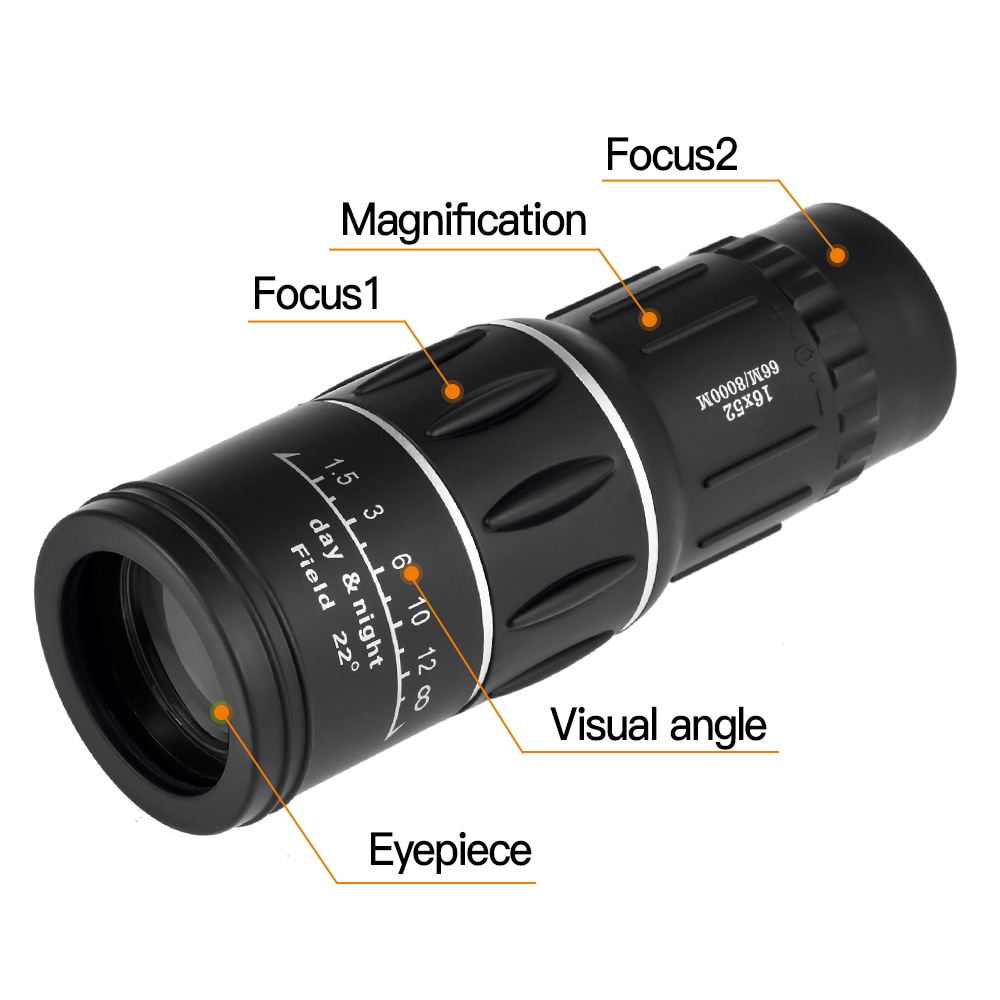 Vastar-telescopio Monocular portátil de 16X52, prismáticos HD de alta potencia, ocular teatral para caza, Campamento, Rifle de día y de noche