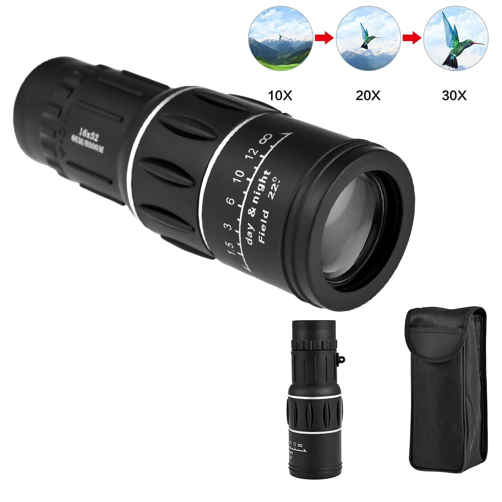 Vastar-telescopio Monocular portátil de 16X52, prismáticos HD de alta potencia, ocular teatral para caza, Campamento, Rifle de día y de noche