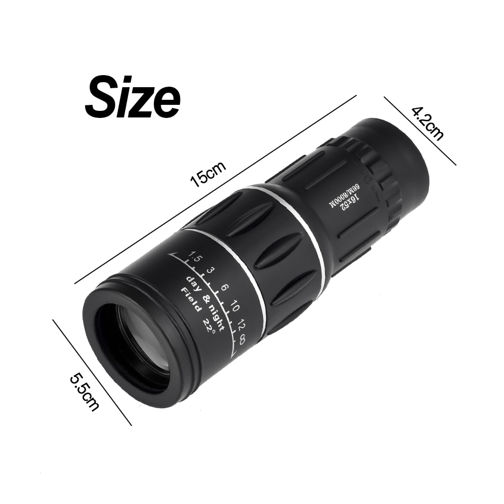 Vastar-telescopio Monocular portátil de 16X52, prismáticos HD de alta potencia, ocular teatral para caza, Campamento, Rifle de día y de noche