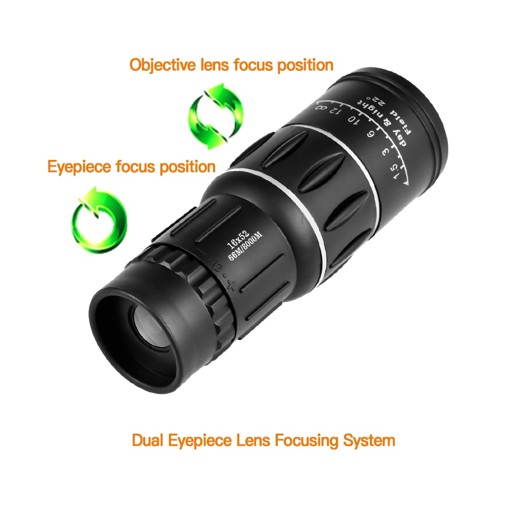 Vastar-telescopio Monocular portátil de 16X52, prismáticos HD de alta potencia, ocular teatral para caza, Campamento, Rifle de día y de noche