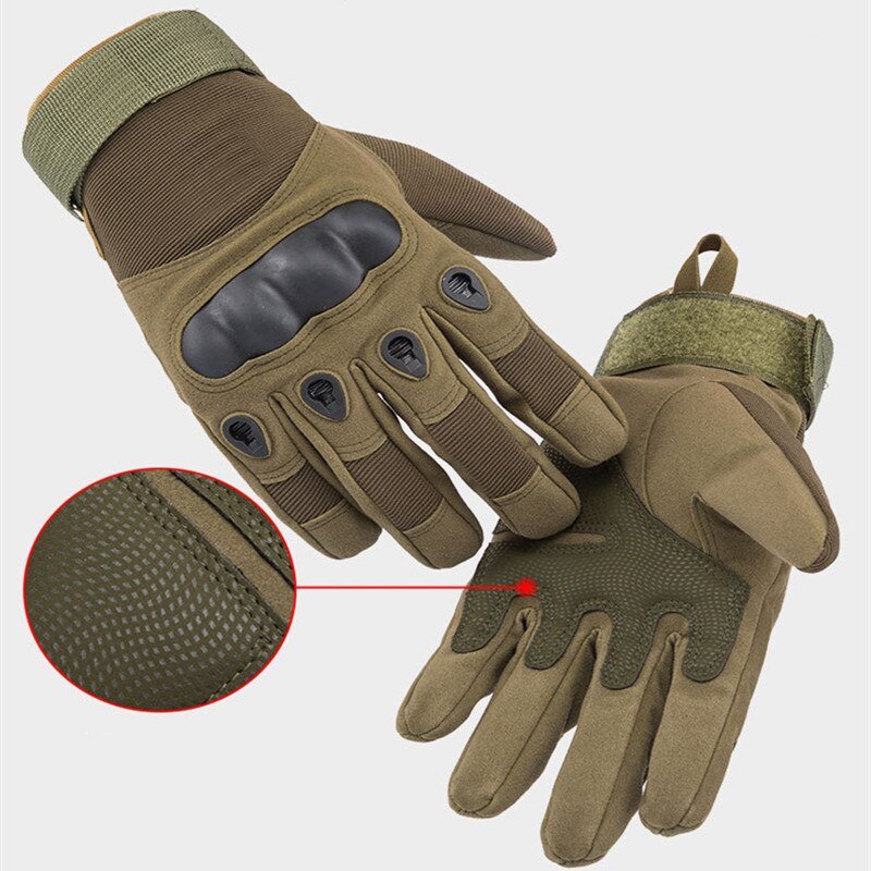 Guantes tácticos militares del Ejército Paintball Airsoft tiro de combate antideslizante bicicleta duro nudillo guantes de dedo completo