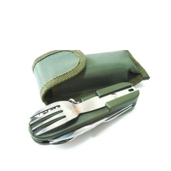 Cubiertos plegables portátil de acero inoxidable Camping Picnic