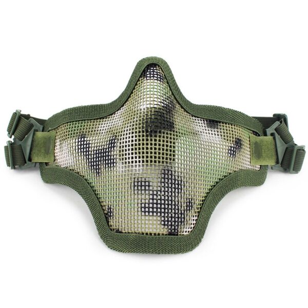 Malla facial metálica de acero de media cara Airsoft, protección táctica para caza militar - Imagen 2