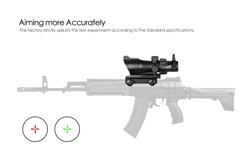 Tactics ACOG 1X32 mira telescópica de punto rojo Tactical, mira telescópica de punto rojo, mira telescópica de punto rojo con montura de 20mm