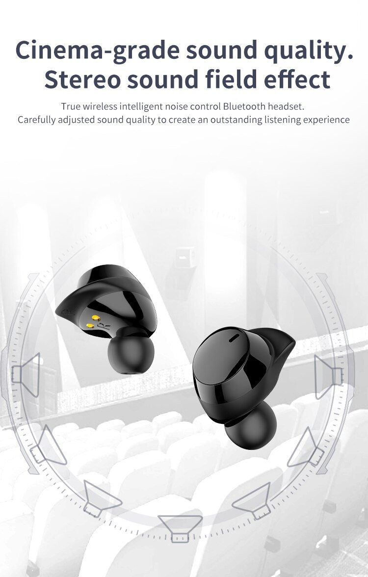 Mini auricular inalámbrico portátil P3 auricular estéreo Bluetooth para teléfono con control táctil para deporte