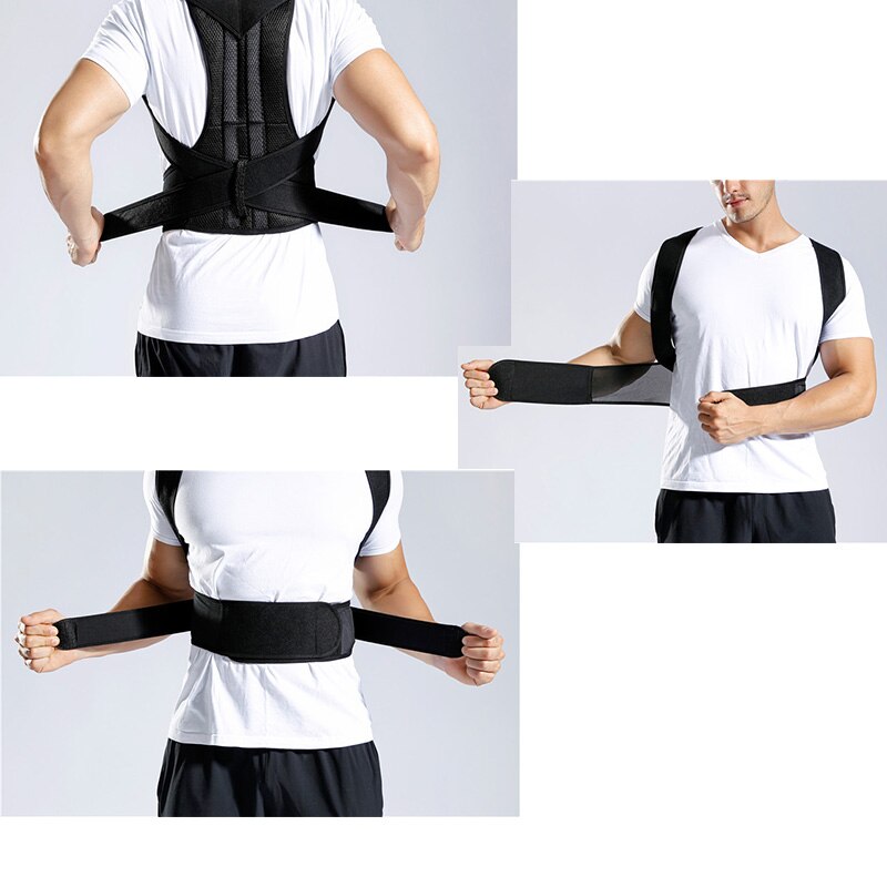 Soporte ajustable para hombros, Corrector de postura para soporte de dolor de espalda, cinturón de soporte, corsé médico para clavícula, columna vertebral, aparato ortopédico Lumbar
