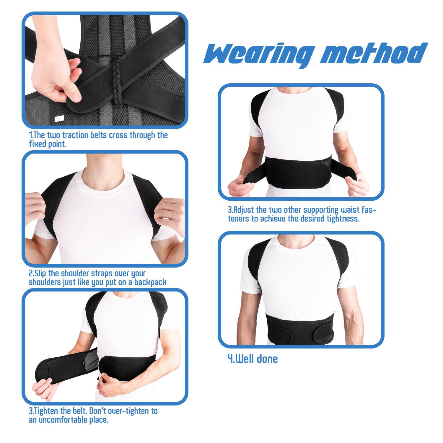 Soporte ajustable para hombros, Corrector de postura para soporte de dolor de espalda, cinturón de soporte, corsé médico para clavícula, columna vertebral, aparato ortopédico Lumbar