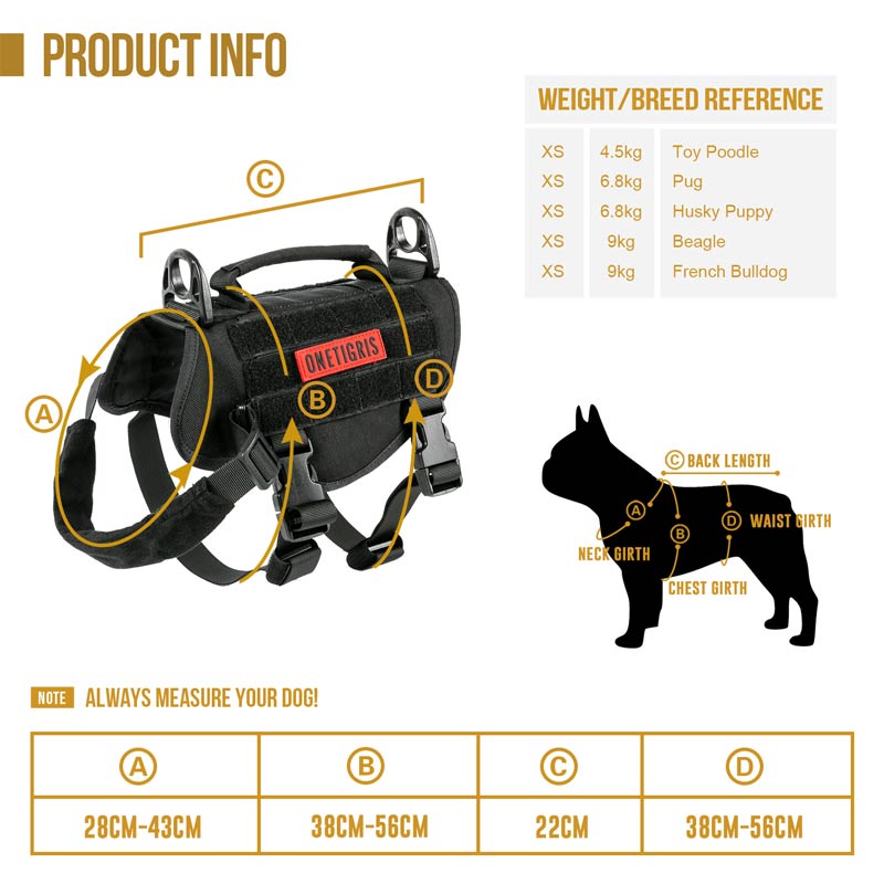 OneTigris MOLLE-Chaleco pequeño para perro, para caminar, senderismo, caza, arnés de entrenamiento militar táctico MOLLE para perro de servicio OneTigris MOLLE-Chaleco pequeño para perro, para caminar, senderismo, caza, arnés de entrenamiento militar táctico MOLLE para perro de servicio