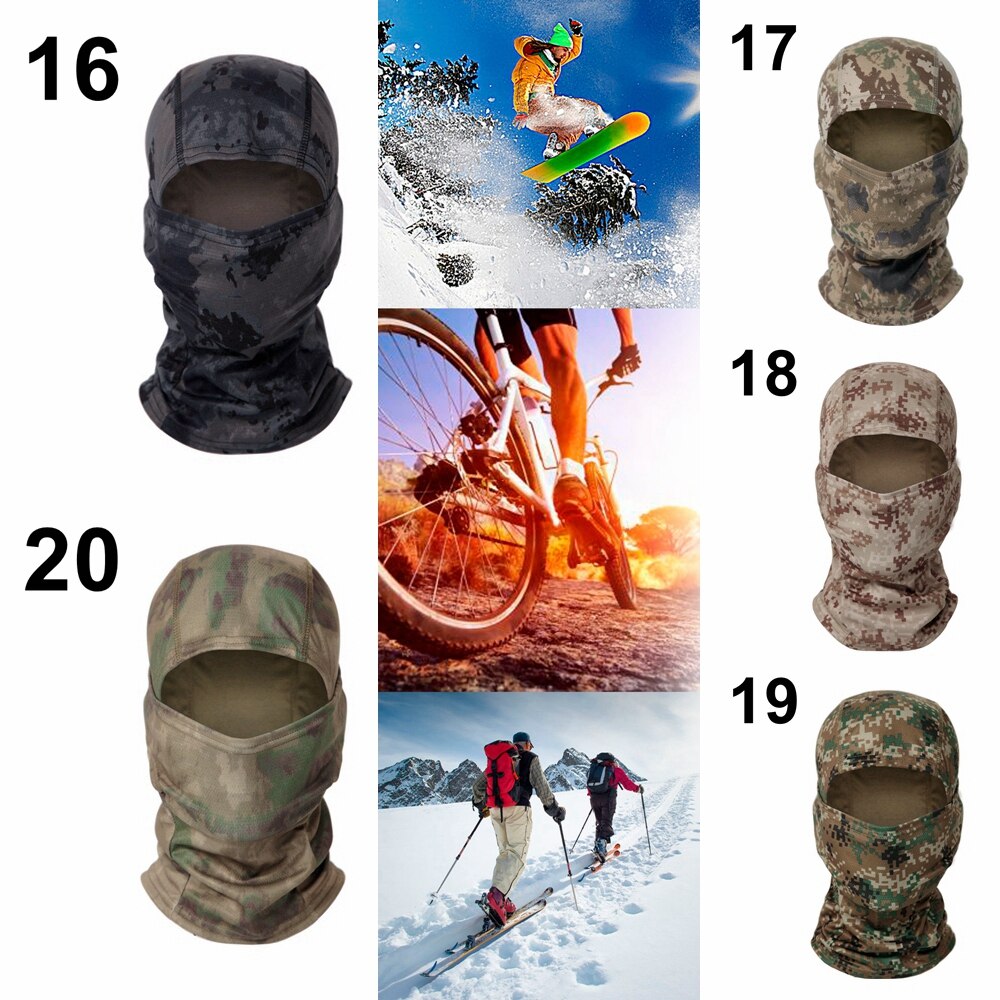 Pasamontañas de camuflaje táctico, máscara facial CS completa, juego de guerra, caza del ejército, deportes de ciclismo, casco con forro, militar, Multicam, CP, bufanda