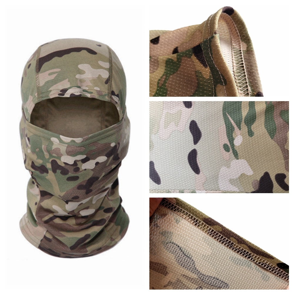 Pasamontañas de camuflaje táctico, máscara facial CS completa, juego de guerra, caza del ejército, deportes de ciclismo, casco con forro, militar, Multicam, CP, bufanda